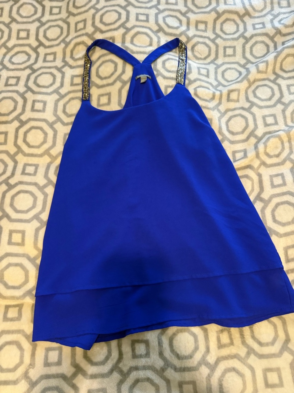 Royal Blue tank top with Sparkle Straps